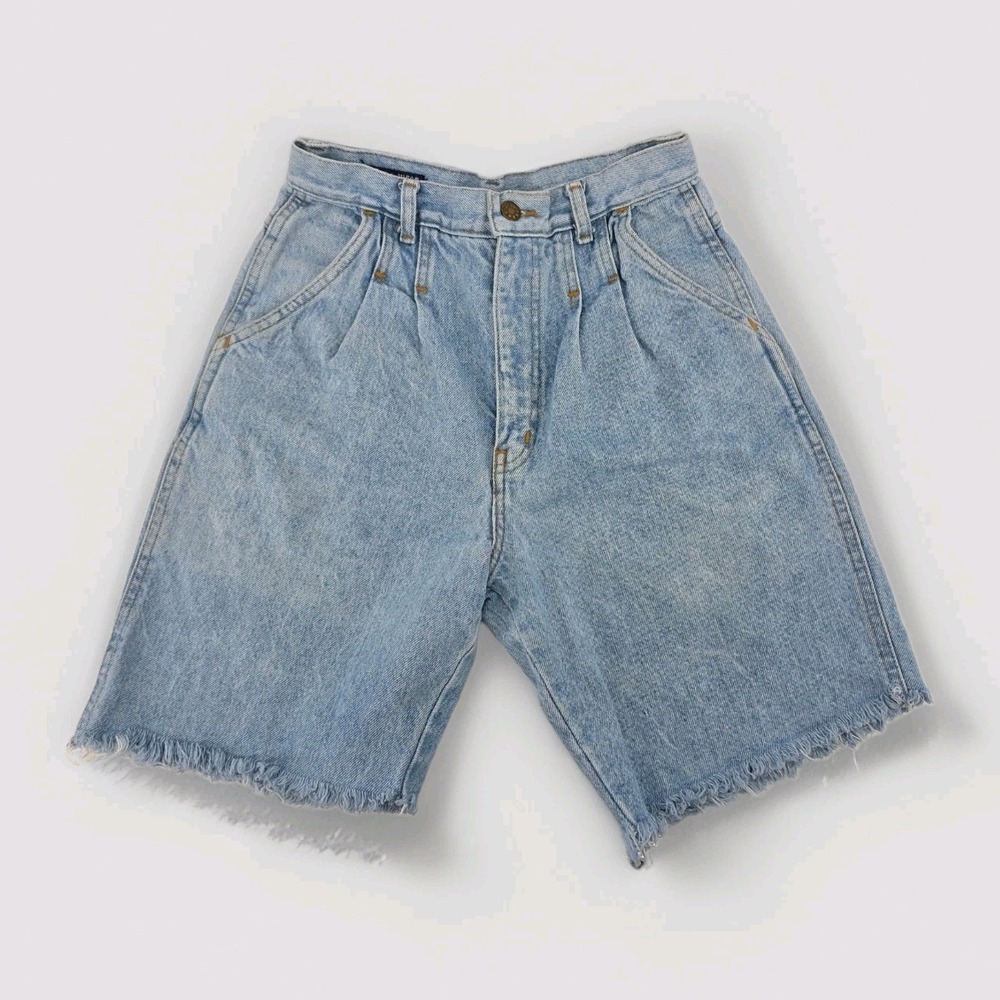 Vintage Y2K Sierra West Light Wash High Rise Cut Off Jean Shorts Sz 7 Fits 24